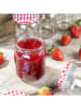 Chefware 6-delige set: inmaakglazen transparant/rood - 540 ml