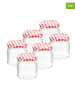 Profiline 2-delige set: inmaakglazen transparant/rood - 2x 6 stuks