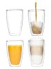 Chefware 4-delige set: latte-macchiatoglazen transparant - 400 ml
