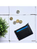 APOCOPE Skórzany portfel w kolorze czarnym - 10,7 x 7,6 x 0,30 cm