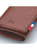 APOCOPE Skórzany portfel w kolorze brązowym - 9 x 6 x 1 cm