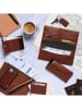 APOCOPE Skórzany portfel w kolorze brązowym - 9 x 6 x 1 cm