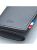 APOCOPE Skórzany portfel w kolorze szarym - 9 x 6 x 1 cm