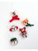 folia PAPER Vilten balletjes "Winter Animals" rood/grijs - 5 stuks