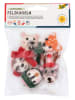 folia PAPER Vilten balletjes "Winter Animals" rood/grijs - 5 stuks