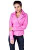 Isaco und Kawa Lederjacke in Pink