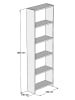 Scandinavia Concept Boekenkast wit - (B)50 x (H)160 x (D)20 cm