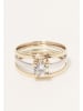 L instant d Or Gouden/witgouden ring "Madeline" met edelsteen