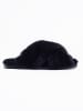 NICEBAY Schaffell-Hausschuhe "Slow" in Schwarz