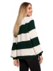 made of emotion Sweter w kolorze ciemnozielono-białym
