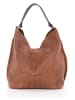 Anna Morellini Leder-Schultertasche "Sebastiana" in Braun - (B)38 x (H)36 x (T)14 cm