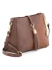 Mia Tomazzi Leren schoudertas "Durazzo" bruin - (B)23 x (H)19 x (D)9 cm