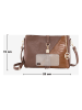 Mia Tomazzi Leren schoudertas "Durazzo" bruin - (B)23 x (H)19 x (D)9 cm