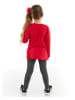 Denokids 2-delige outfit "So fancy" rood/antraciet