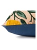 Trendy Kitchen by EXCÉLSA Poduszka "Fiori Frida" w kolorze niebieskim ze wzorem - 50 x 40 cm