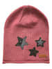 HULABALU Czapka beanie "Glitter Stars" w kolorze koralowym