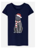 WOOOP Shirt "Xmas Cat" in Dunkelblau