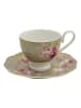 Clayre & Eef Kaffeetasse in Grün/ Rosa - 200 ml