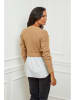 Soft Cashmere Vest lichtbruin/wit