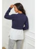 Soft Cashmere Vest donkerblauw/wit