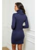 Soft Cashmere Sukienka dzianinowa w kolorze granatowym