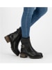 mysa Leder-Stiefeletten "Dahlia" in Schwarz