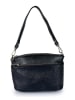 Mila Blu Skórzana torebka "Dafne" w kolorze czarnym - 22 x 18 x 8 cm