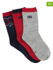 Helly Hansen 3-delige set: functionele sokken donkerblauw/rood/grijs