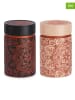 Eigenart 2-delige set: theecontainers "Mandala" oranje/zwart/beige- 150 g