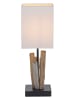 JUST LIGHT. Tafellamp "Abuja" wit/naturel - (H)43,5 cm