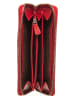 Braun Büffel Leder-Geldbörse in Rot - (B)19 x (H)10 x (T)2 cm