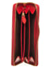 Braun Büffel Leder-Geldbörse in Rot - (B)19 x (H)10 x (T)2 cm