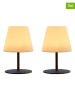 lumisky 2-delige set: ledtafellampen "Twins" wit - (H)16 cm