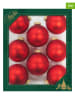 Krebs Glas Lauscha Christbaumkugeln in Rot - 8 Stück - Ø 7 cm