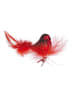Krebs Glas Lauscha Christbaumornament "Glasvogel" in Rot - (L)15 cm