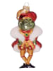 Krebs Glas Lauscha Kerstboomversiering "Kikkerprins" goudkleurig/groen/rood - (L)9 cm