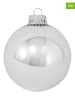Krebs Glas Lauscha Kerstballen zilverkleurig - 4 stuks
