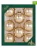 Krebs Glas Lauscha Christbaumkugeln in Gold - 8 Stück - Ø 7 cm