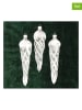Krebs Glas Lauscha Kerstboomversiering "IJspegel" wit - 3 stuks