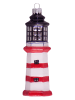 Krebs Glas Lauscha Kerstboomversiering "Vuurtoren" rood/wit - (L)10 cm
