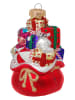 Krebs Glas Lauscha Kerstboomversiering "Kerstmanzak met geschenken" rood - (L)10 cm