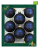 Krebs Glas Lauscha Kerstballen donkerblauw - 8 stuks - Ø 7 cm