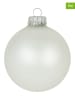 Krebs Glas Lauscha Kerstballen wit/zilverkleurig - 8 stuks