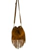 Florence Bags Skórzana torebka "PD" w kolorze jasnobrązowym - 27 x 30 x 6 cm