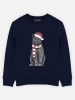 WOOOP Bluza "Xmas Cat" w kolorze granatowym