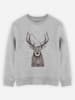 WOOOP Sweatshirt "Christmas Deer" in Grau