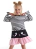 Denokids Sukienka "Black Cat" w kolorze jasnoróżowo-szarym