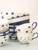 Folkifreckles Kop "Smilie" wit/donkerblauw - (H)9 x Ø 11 cm
