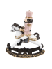 Clayre & Eef Decoratief figuur "Notenkraker op schommelpaard" lichtroze - (H)25 cm