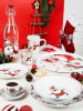 Trendy Kitchen by EXCÉLSA 6tlg. Kaffeegeschirr-Set "Snowman" in Weiß/ Rot